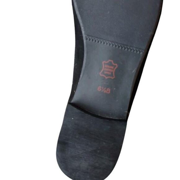 Talbots Black Suede Ballet Flats Buckle Tweed 6.5 B Square Toe Flats - Picture 5 of 7